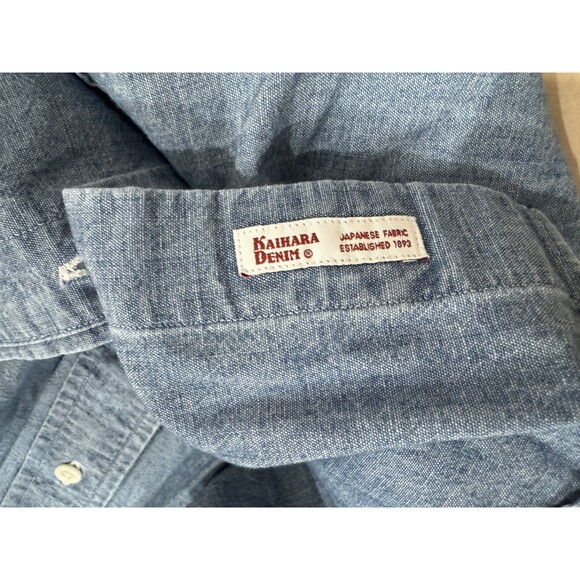 Kamakura Makers Men 38 S Blue Button Down Oxford Chambray Shirt Japan Denim Ivy - Picture 5 of 9